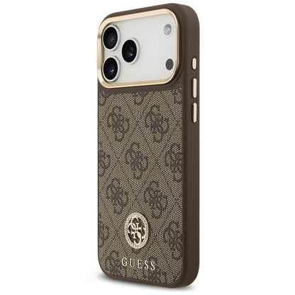 MagSafe-hoesje voor Apple iPhone 18 Pro Max / 17 Pro Max, Guess, 4G Strass-logo, bruin