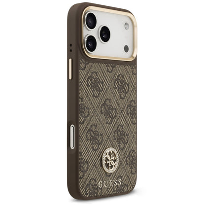 MagSafe-hoesje voor Apple iPhone 18 Pro Max / 17 Pro Max, Guess, 4G Strass-logo, bruin