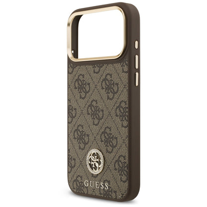 MagSafe-hoesje voor Apple iPhone 18 Pro Max / 17 Pro Max, Guess, 4G Strass-logo, bruin