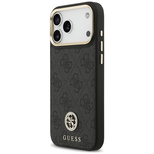 MagSafe-hoesje voor Apple iPhone 18 Pro Max / 17 Pro Max, Guess, 4G Strass-logo, zwart
