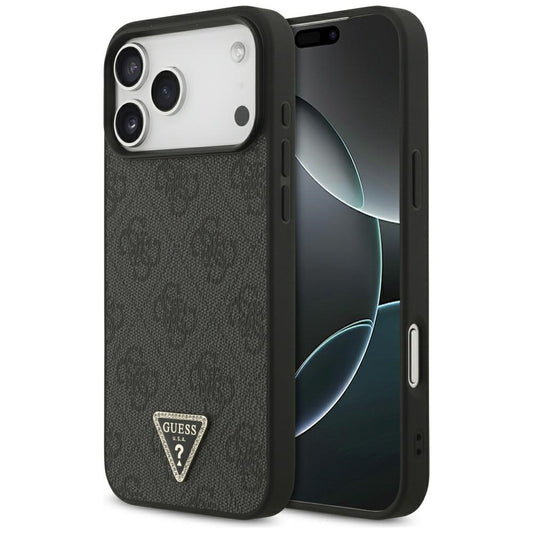 MagSafe-Hülle für Apple iPhone 18 Pro Max / 17 Pro Max, Guess, 4G Triangle Strass, Schwarz