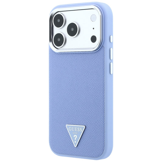 MagSafe-hoesje voor Apple iPhone 18 Pro Max / 17 Pro Max, Guess, Gegranuleerd Driehoek Logo, Blauw