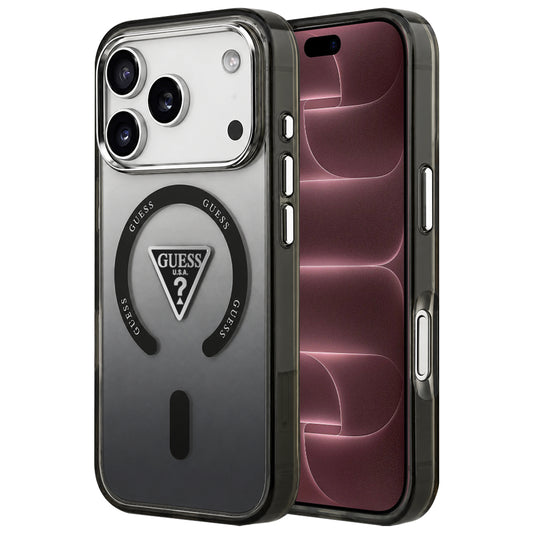 MagSafe-hoesje voor Apple iPhone 18 Pro Max / 17 Pro Max, Guess, IML Gradient Triangle Logo, zwart