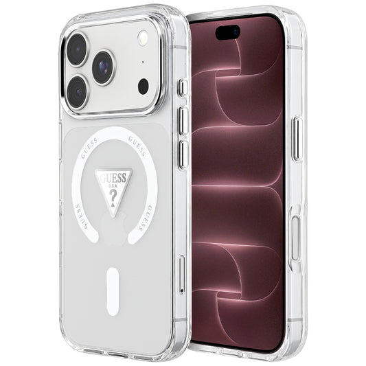 MagSafe-hoesje voor Apple iPhone 18 Pro Max / 17 Pro Max, Guess, IML Gradient Triangle Logo, transparant