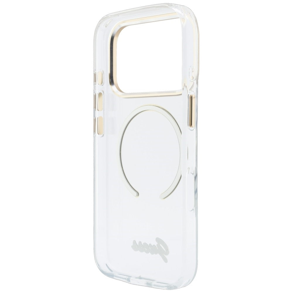 MagSafe-Hülle für Apple iPhone 18 Pro Max / 17 Pro Max, Guess, IML Script Metal, transparent