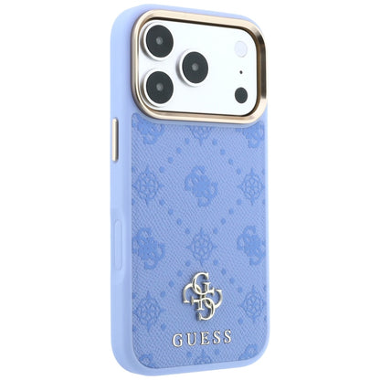 Coque MagSafe pour Apple iPhone 18 Pro Max / 17 Pro Max, Guess, Peony 4G Small Logo, Bleu