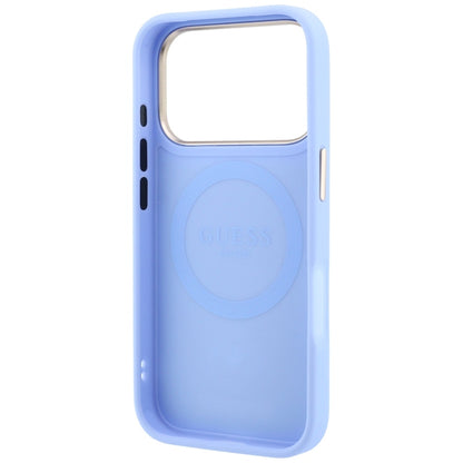 Coque MagSafe pour Apple iPhone 18 Pro Max / 17 Pro Max, Guess, Peony 4G Small Logo, Bleu