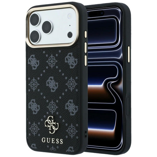 MagSafe-hoesje voor Apple iPhone 18 Pro Max / 17 Pro Max, Guess, Peony 4G Small Logo, Zwart