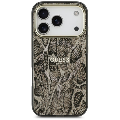 Coque MagSafe pour Apple iPhone 18 Pro Max / 17 Pro Max, Guess, Motif Python, Marron