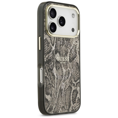 Coque MagSafe pour Apple iPhone 18 Pro Max / 17 Pro Max, Guess, Motif Python, Marron