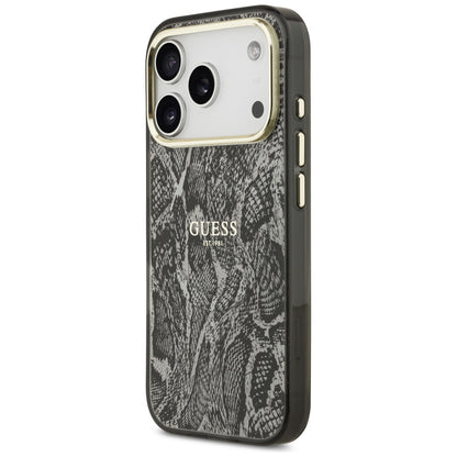 Coque MagSafe pour Apple iPhone 18 Pro Max / 17 Pro Max, Guess, motif python, noire
