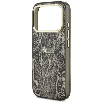 Coque MagSafe pour Apple iPhone 18 Pro Max / 17 Pro Max, Guess, motif python, noire