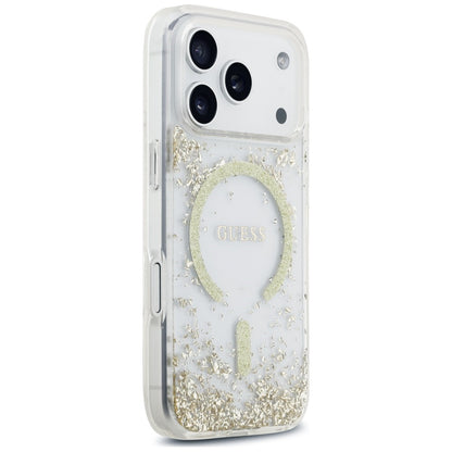 MagSafe-Hülle für Apple iPhone 18 Pro Max / 17 Pro Max, Guess, Resin Bottom Glitter, Gold
