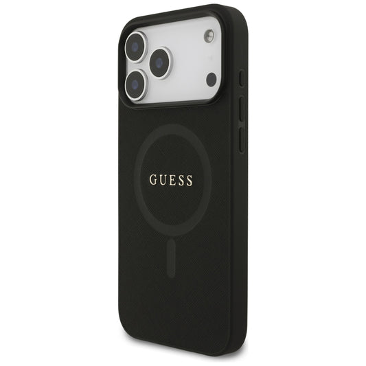 Coque MagSafe pour Apple iPhone 18 Pro Max / 17 Pro Max, Guess, Saffiano, Noire