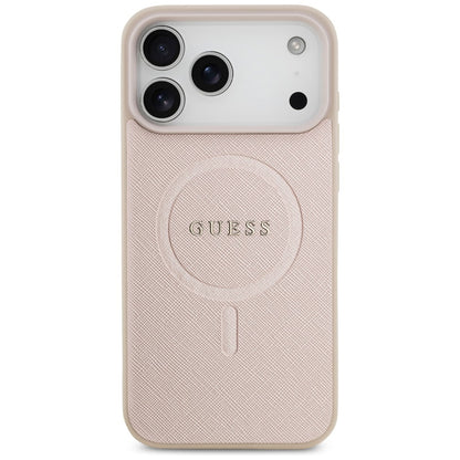 Coque MagSafe pour Apple iPhone 18 Pro Max / 17 Pro Max, Guess, Saffiano, Rose