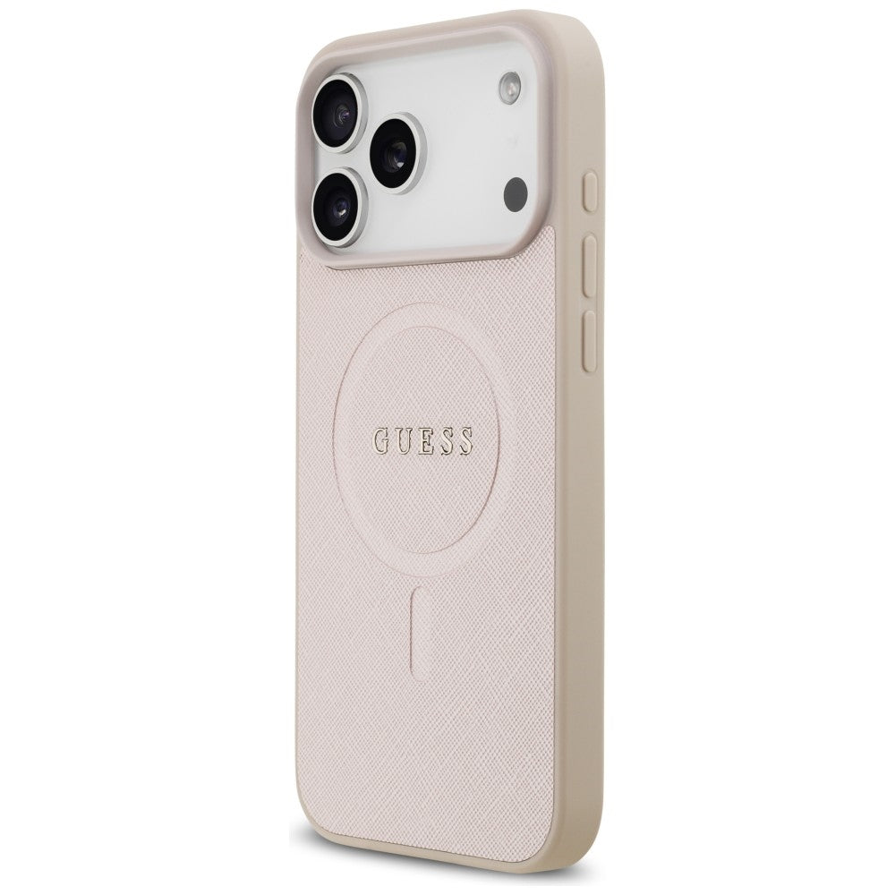 Coque MagSafe pour Apple iPhone 18 Pro Max / 17 Pro Max, Guess, Saffiano, Rose