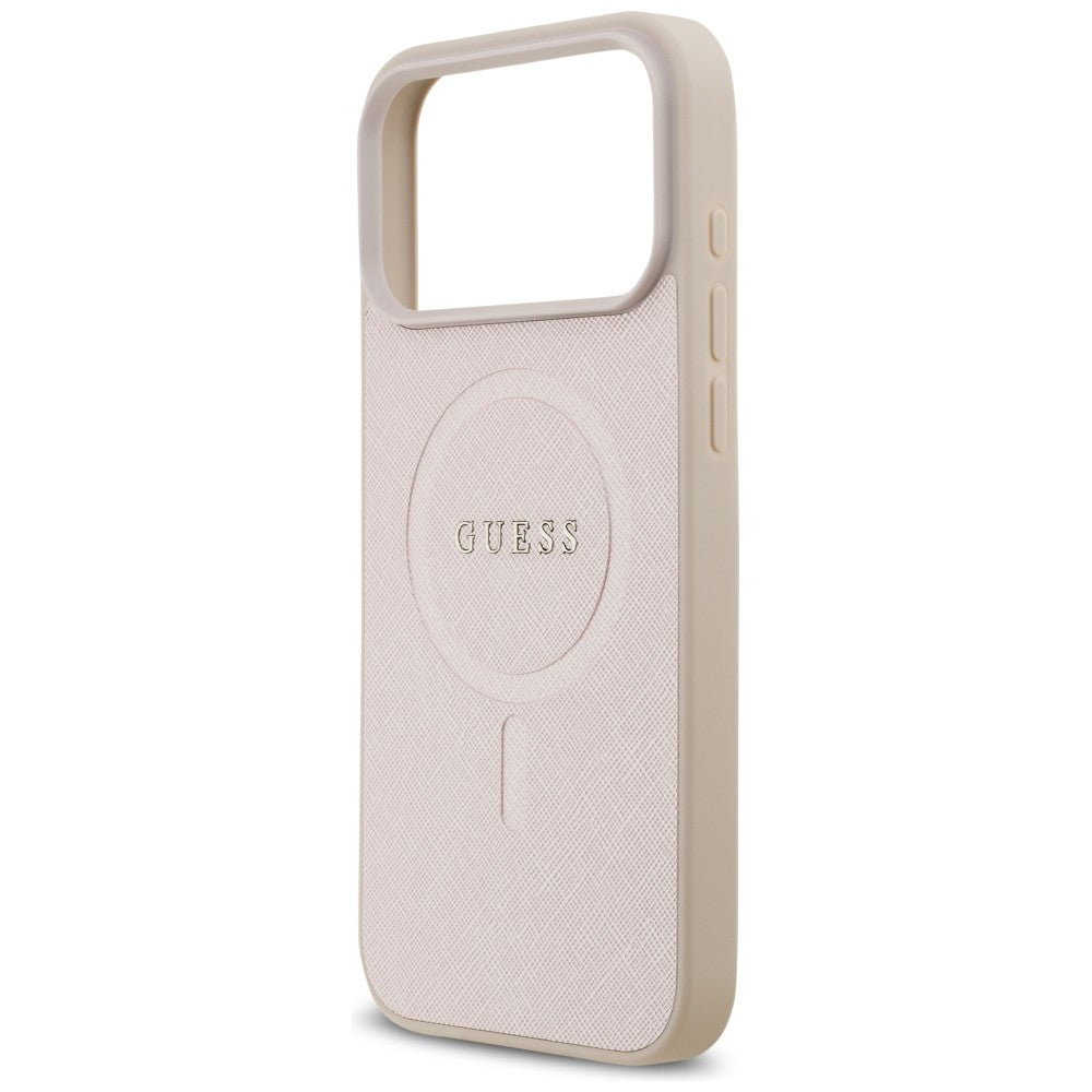 Coque MagSafe pour Apple iPhone 18 Pro Max / 17 Pro Max, Guess, Saffiano, Rose