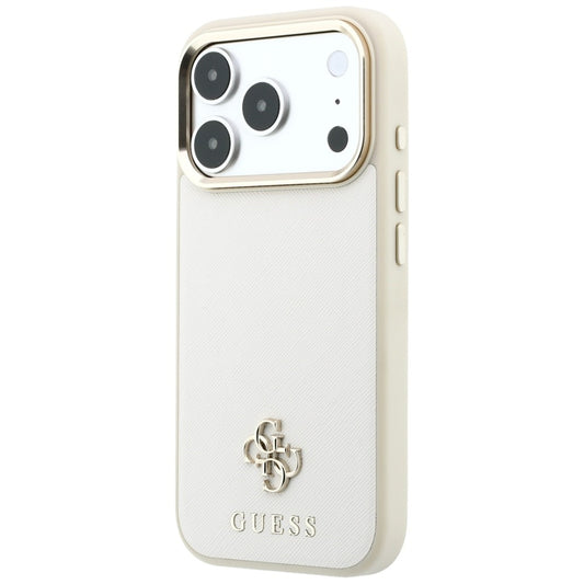 MagSafe-hoes voor Apple iPhone 18 Pro Max / 17 Pro Max, Guess, Saffiano Small 4G Classic, Beige