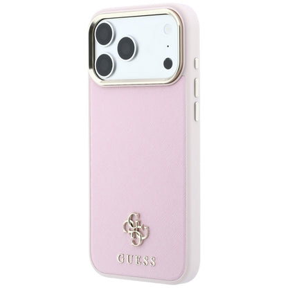 MagSafe-hoesje voor Apple iPhone 18 Pro Max / 17 Pro Max, Guess, Saffiano Small 4G Classic, Roze