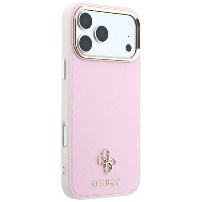 MagSafe-hoesje voor Apple iPhone 18 Pro Max / 17 Pro Max, Guess, Saffiano Small 4G Classic, Roze