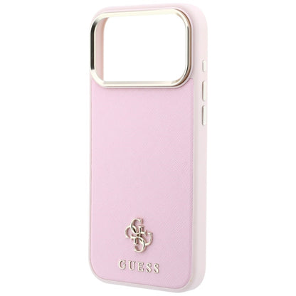 MagSafe-hoesje voor Apple iPhone 18 Pro Max / 17 Pro Max, Guess, Saffiano Small 4G Classic, Roze
