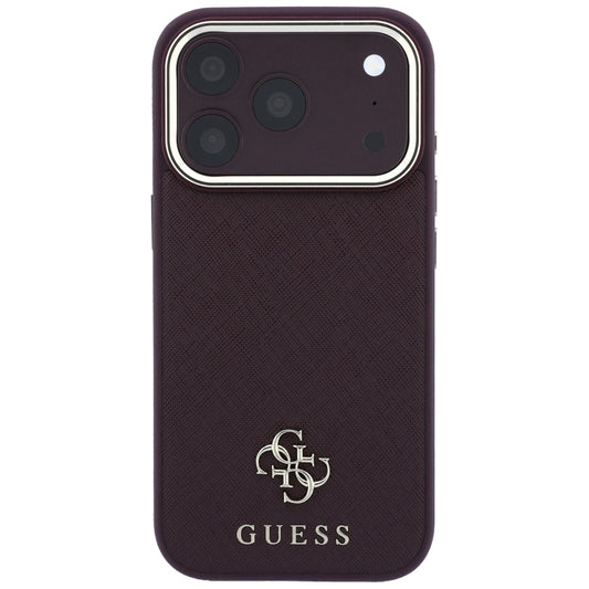MagSafe-hoes voor Apple iPhone 18 Pro Max / 17 Pro Max, Guess, Saffiano Small 4G Classic, Bordeaux