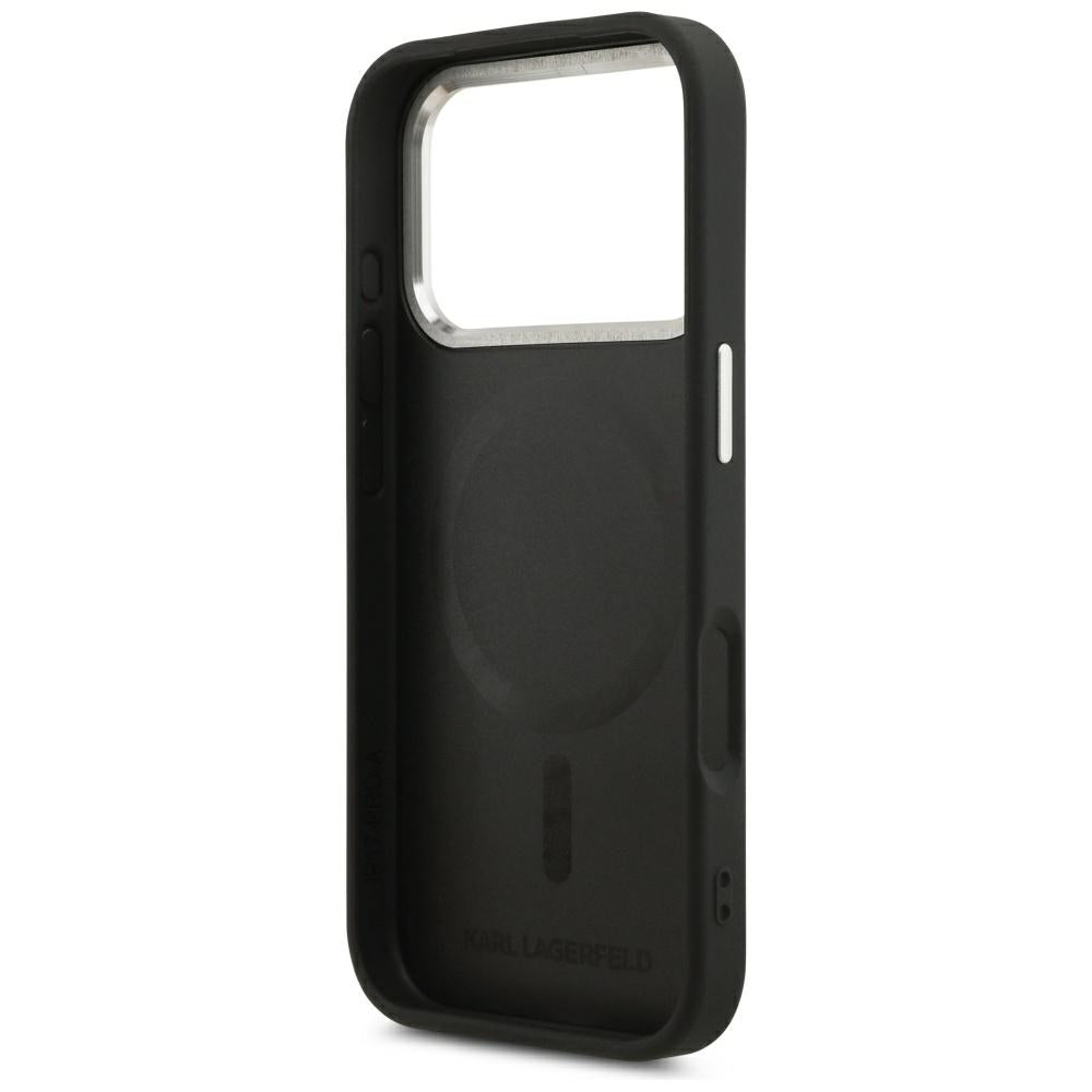 MagSafe-hoesje voor Apple iPhone 18 Pro Max / 17 Pro Max, Karl Lagerfeld, EMB. Ring Karl RSG Logo, Zwart