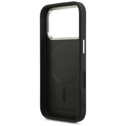 MagSafe-hoesje voor Apple iPhone 18 Pro Max / 17 Pro Max, Karl Lagerfeld, EMB. Ring Karl RSG Logo, Zwart