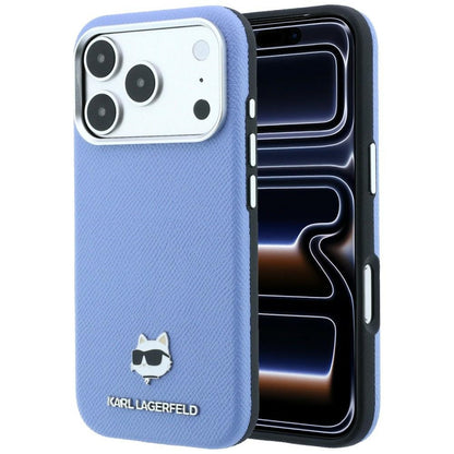 MagSafe-Hülle für Apple iPhone 18 Pro Max / 17 Pro Max, Karl Lagerfeld, Grained Choupette Head, Blau