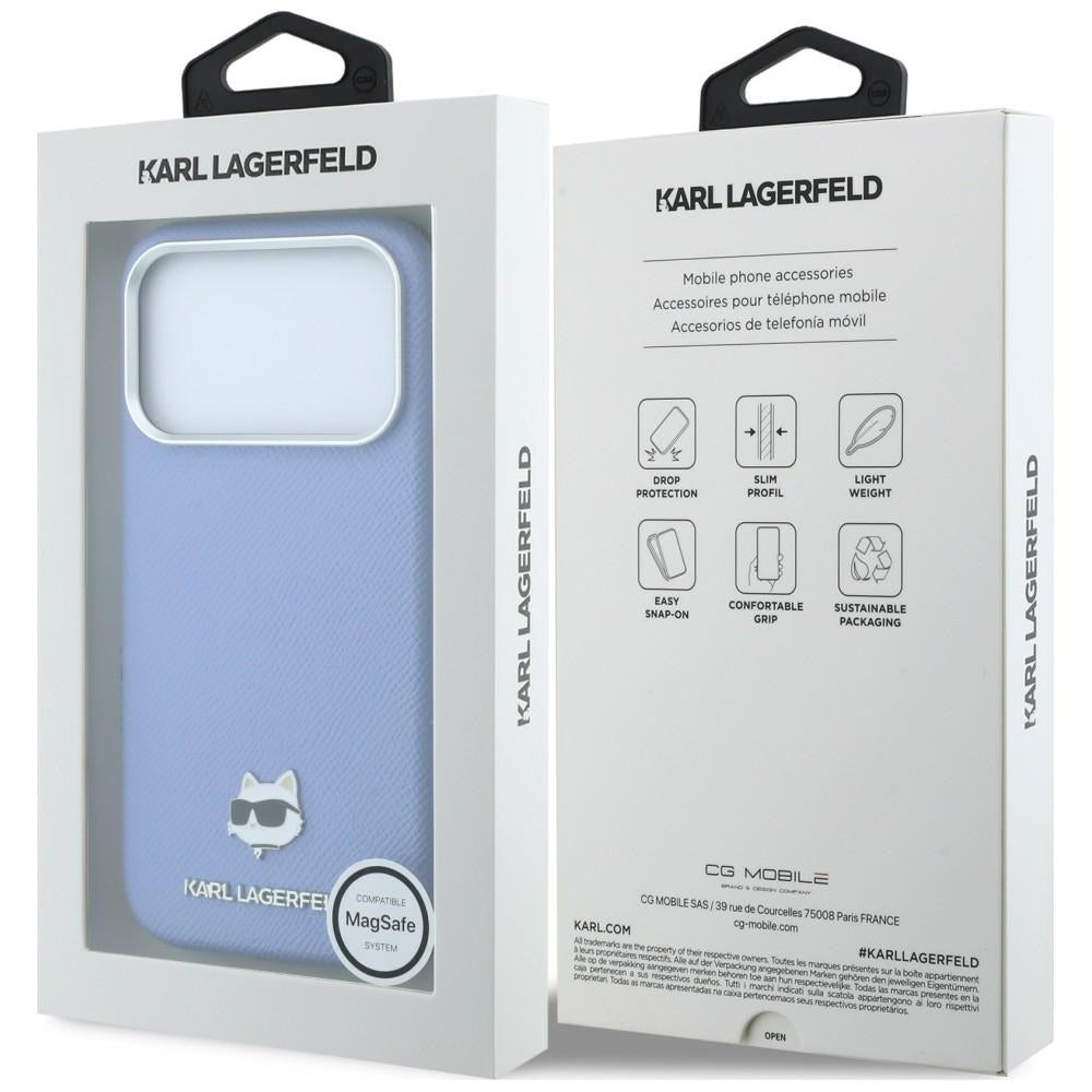 MagSafe-Hülle für Apple iPhone 18 Pro Max / 17 Pro Max, Karl Lagerfeld, Grained Choupette Head, Blau