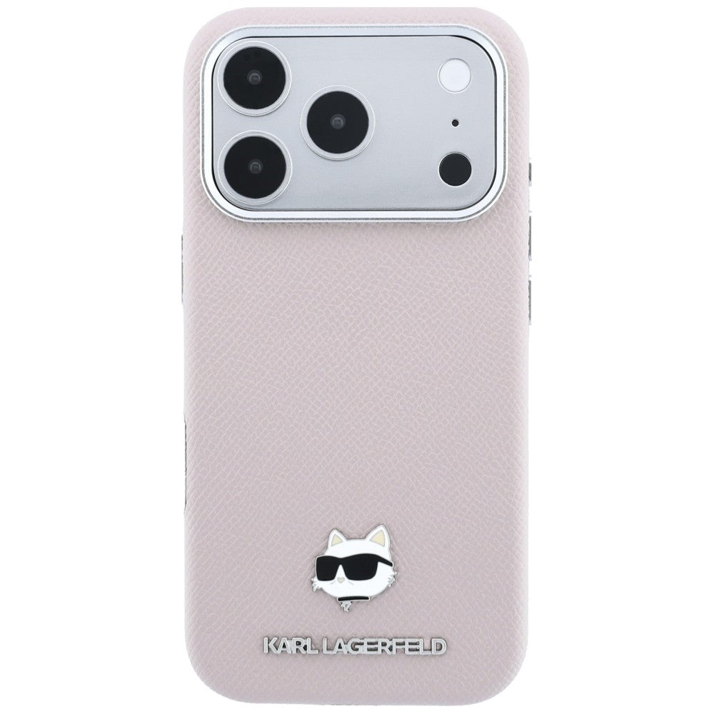 MagSafe-Hülle für Apple iPhone 18 Pro Max / 17 Pro Max, Karl Lagerfeld, Grained Choupette Head, Rosa
