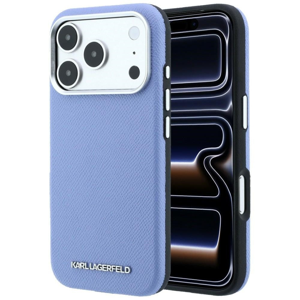 MagSafe-Hülle für Apple iPhone 18 Pro Max / 17 Pro Max, Karl Lagerfeld, geprägtes längliches Logo, Blau