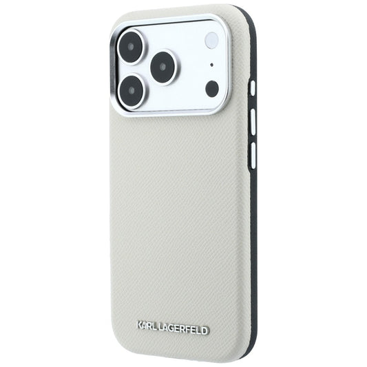 MagSafe-Hülle für Apple iPhone 18 Pro Max / 17 Pro Max, Karl Lagerfeld, geprägtes längliches Logo, Beige