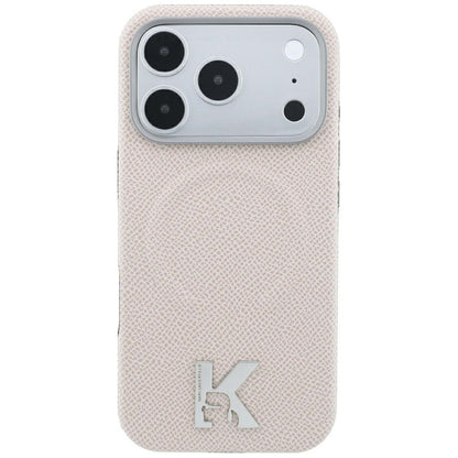 MagSafe-hoes voor Apple iPhone 18 Pro Max / 17 Pro Max, Karl Lagerfeld, Gegranuleerd Geëmbossed Ring, Beige