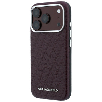 MagSafe-Hülle für Apple iPhone 18 Pro Max / 17 Pro Max, Karl Lagerfeld, geprägtes Metall-Logo, Weinrot