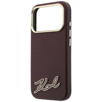MagSafe-hoes voor Apple iPhone 18 Pro Max / 17 Pro Max, Karl Lagerfeld, Gegranuleerd Resin Sign Logo, Bordeaux