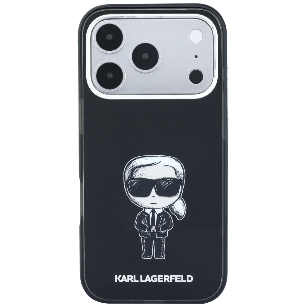 Coque MagSafe pour Apple iPhone 18 Pro Max / 17 Pro Max, Karl Lagerfeld, HC IML Ikonik Sketch Print, Noire