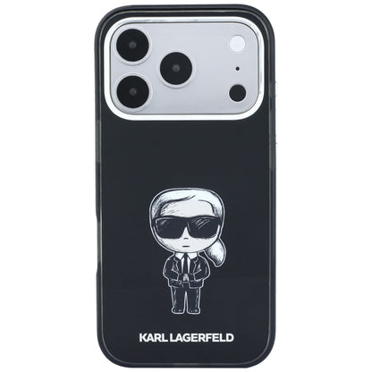 Coque MagSafe pour Apple iPhone 18 Pro Max / 17 Pro Max, Karl Lagerfeld, HC IML Ikonik Sketch Print, Noire