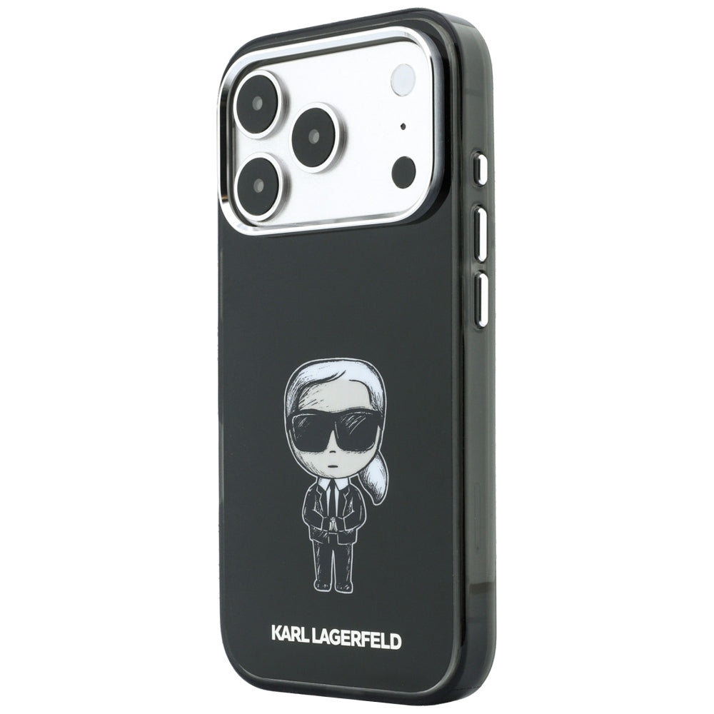 Coque MagSafe pour Apple iPhone 18 Pro Max / 17 Pro Max, Karl Lagerfeld, HC IML Ikonik Sketch Print, Noire