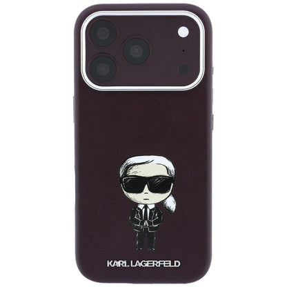 Coque MagSafe pour Apple iPhone 18 Pro Max / 17 Pro Max, Karl Lagerfeld, HC SW Ikonik, Bordeaux