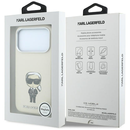 MagSafe-Hülle für Apple iPhone 18 Pro Max / 17 Pro Max, Karl Lagerfeld, Ikonik Sketch, Beige