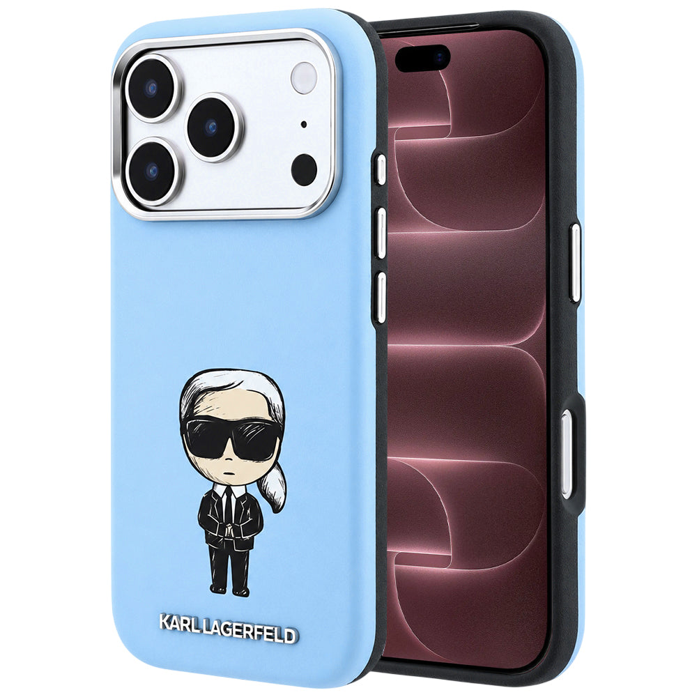 Coque MagSafe pour Apple iPhone 18 Pro Max / 17 Pro Max, Karl Lagerfeld, Ikonik Sketch, Bleu