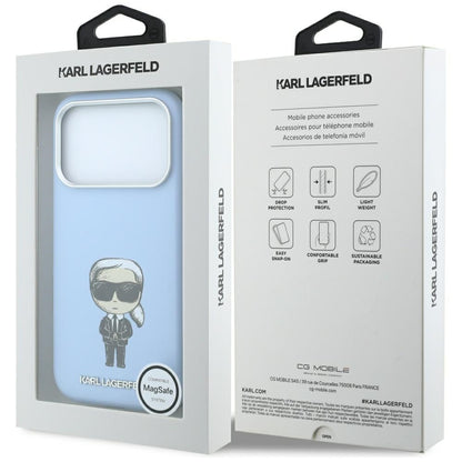 Coque MagSafe pour Apple iPhone 18 Pro Max / 17 Pro Max, Karl Lagerfeld, Ikonik Sketch, Bleu