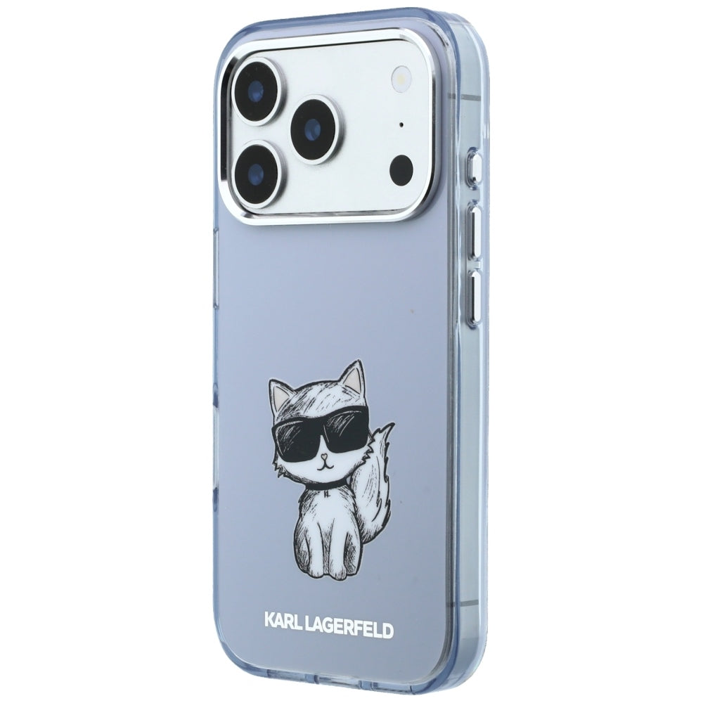 MagSafe-hoes voor Apple iPhone 18 Pro Max / 17 Pro Max, Karl Lagerfeld, IML Choupette Body Sketch Print, Blauw