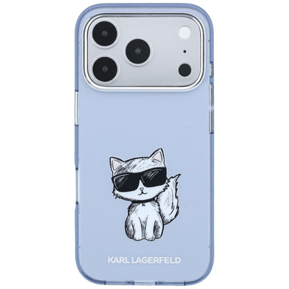 MagSafe-hoes voor Apple iPhone 18 Pro Max / 17 Pro Max, Karl Lagerfeld, IML Choupette Body Sketch Print, Blauw