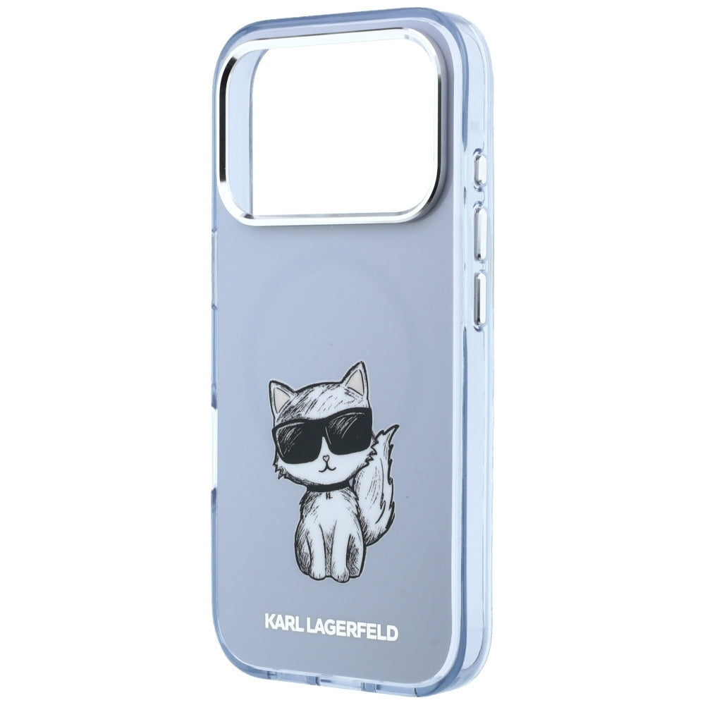 MagSafe-hoes voor Apple iPhone 18 Pro Max / 17 Pro Max, Karl Lagerfeld, IML Choupette Body Sketch Print, Blauw