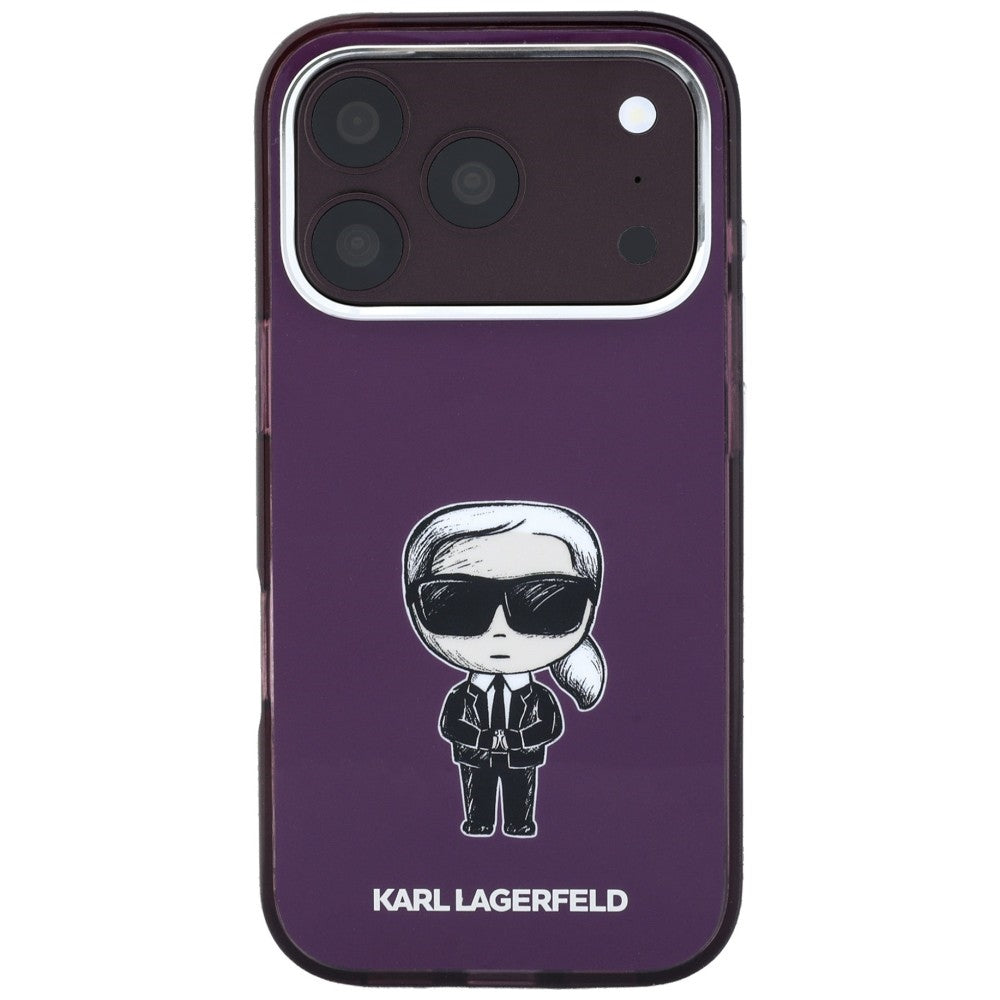 Coque MagSafe pour Apple iPhone 18 Pro Max / 17 Pro Max, Karl Lagerfeld, IML Ikonik Sketch Print, Bordeaux
