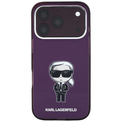 Coque MagSafe pour Apple iPhone 18 Pro Max / 17 Pro Max, Karl Lagerfeld, IML Ikonik Sketch Print, Bordeaux