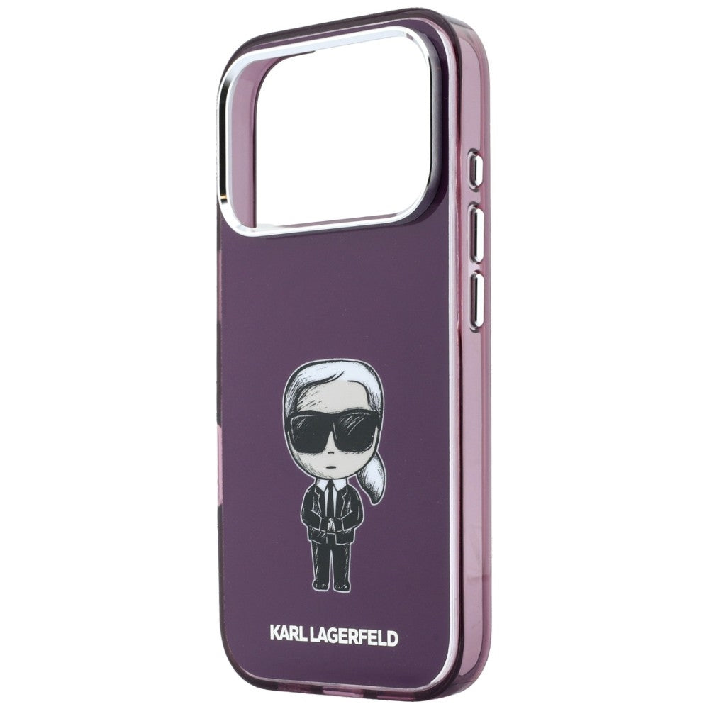 Coque MagSafe pour Apple iPhone 18 Pro Max / 17 Pro Max, Karl Lagerfeld, IML Ikonik Sketch Print, Bordeaux