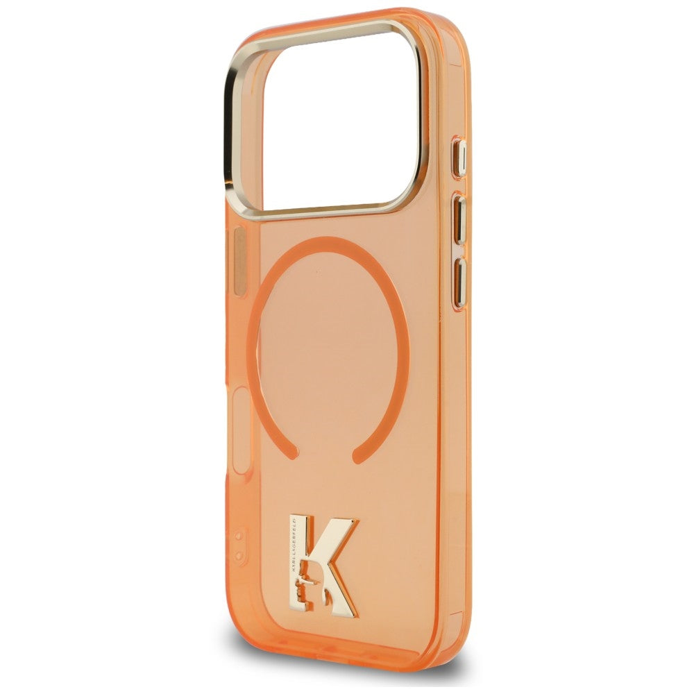 MagSafe-Hülle für Apple iPhone 18 Pro Max / 17 Pro Max, Karl Lagerfeld, IML Karl Head Logo, Orange